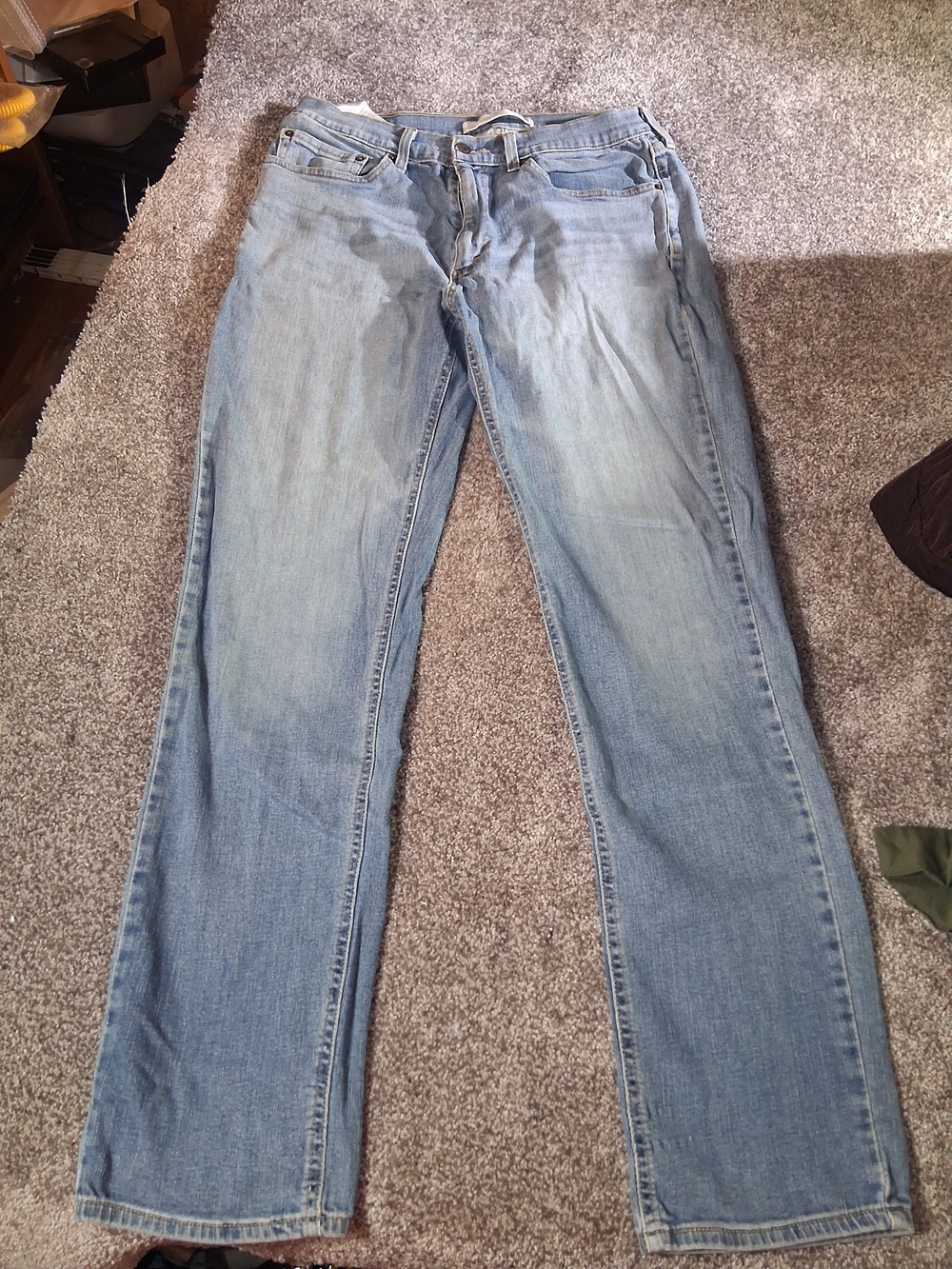 LEVIS Jeans Mens Light Blue Straight Denim Pants Work Casual Faded Work wear